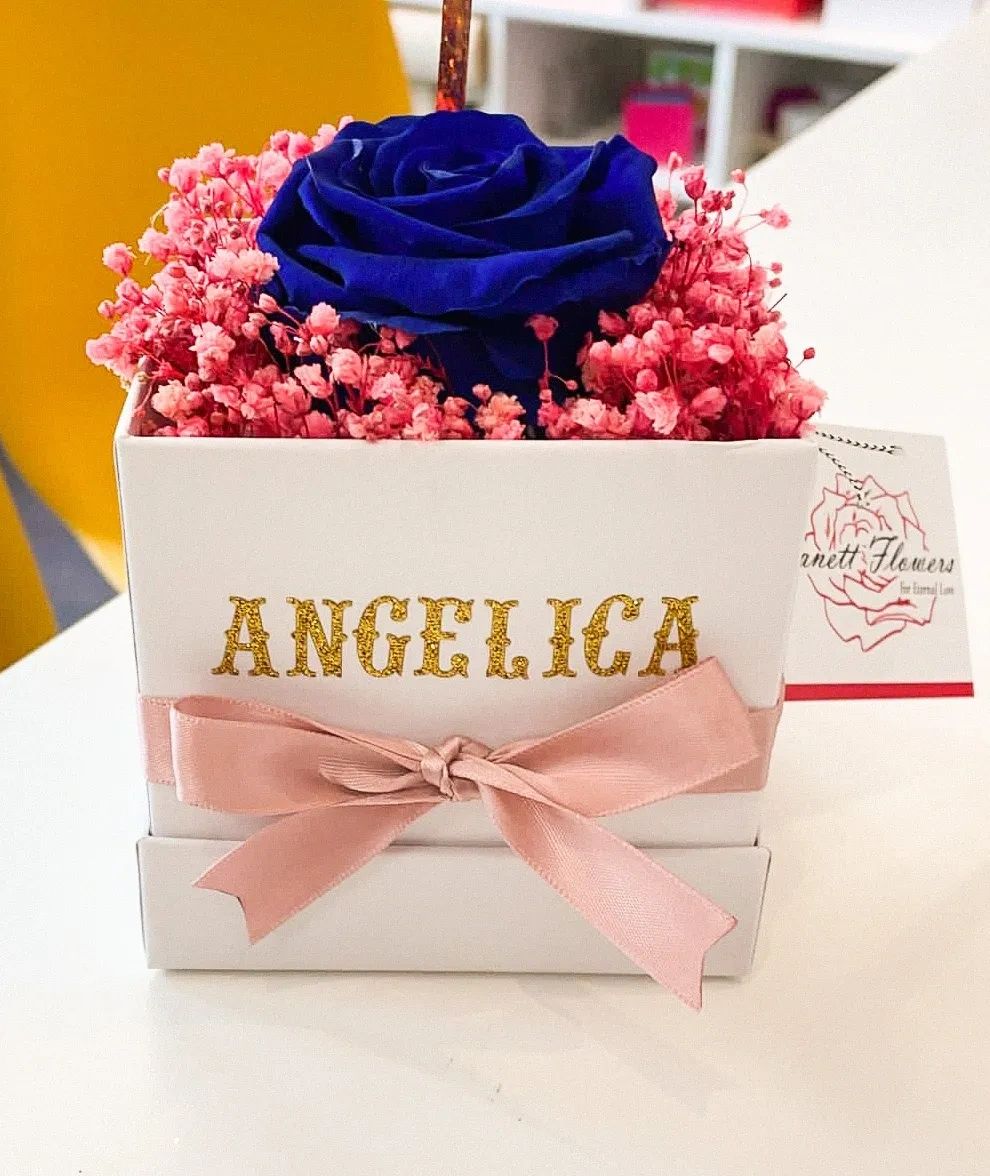 Customized Name Gift Box with Preserved Rose for Bridesmaids Birthdays(115)
